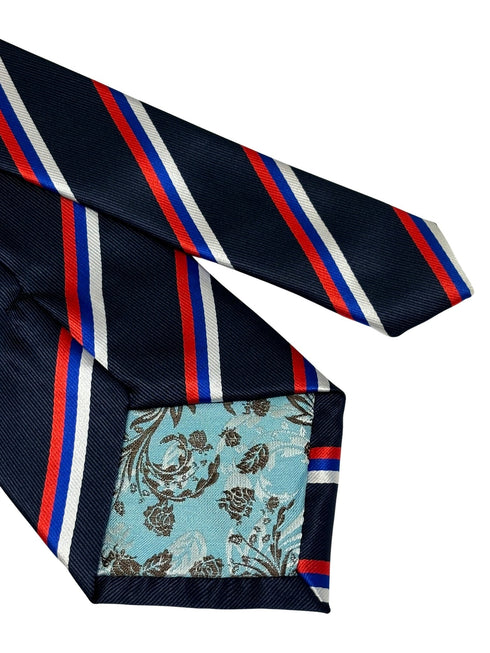 navy dark blue tie with Serbia flag design
