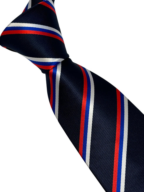 navy dark blue tie with Serbia flag design