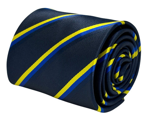 navy dark blue tie with Swedish Sweden flag design