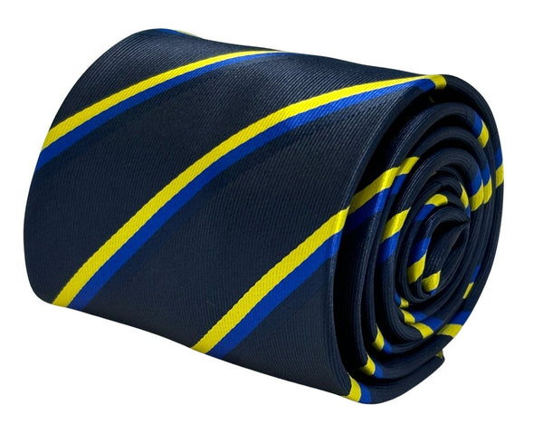 navy dark blue tie with Swedish Sweden flag design