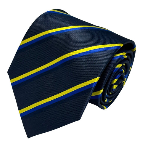 navy dark blue tie with Swedish Sweden flag design