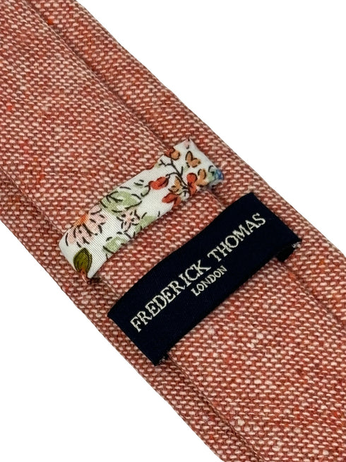 rusty red brick 100% wool tie with speckled design