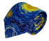 The Starry Night by Van Gogh blue and yellow Impressionist inspired tie