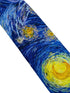 The Starry Night by Van Gogh blue and yellow Impressionist inspired tie
