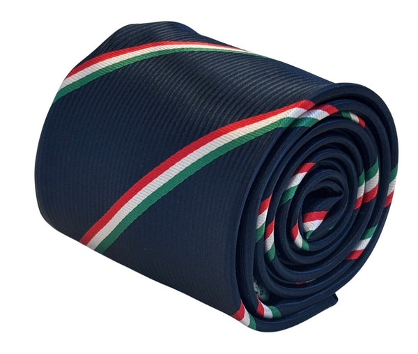 navy tie with red, white & green stripe -  Hungary flag