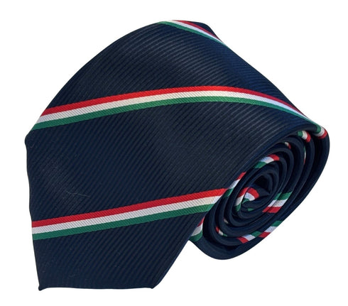 navy tie with red, white & green stripe -  Hungary flag
