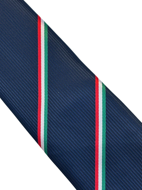 navy tie with red, white & green stripe -  Hungary flag