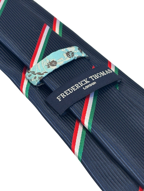 navy tie with red, white & green stripe -  Hungary flag