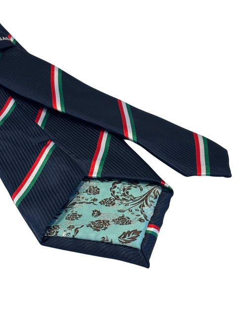 navy tie with red, white & green stripe -  Hungary flag