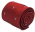 dark red tie with an embroidered deer head design