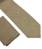 matching beige cream linen pocket square and tie