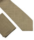 matching beige cream linen pocket square and tie