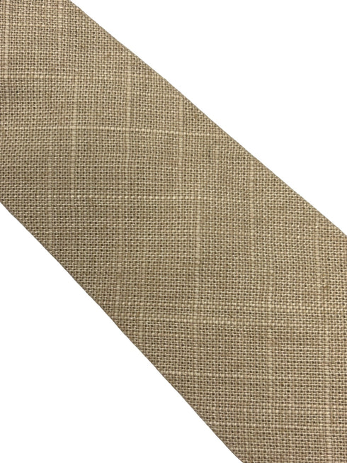 beige cream plain textured linen tie