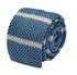 light sky blue knitted tie with white stripes