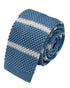 light sky blue knitted tie with white stripes