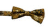 gold mustard children's bow tie with floral design