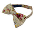 ivory cream adult cotton bow tie with floral design