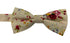 ivory cream adult cotton bow tie with floral design