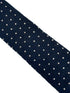 navy wool tie with white geometric pin spots