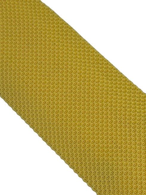 lemon yellow knitted 8cm width tie with pointed end