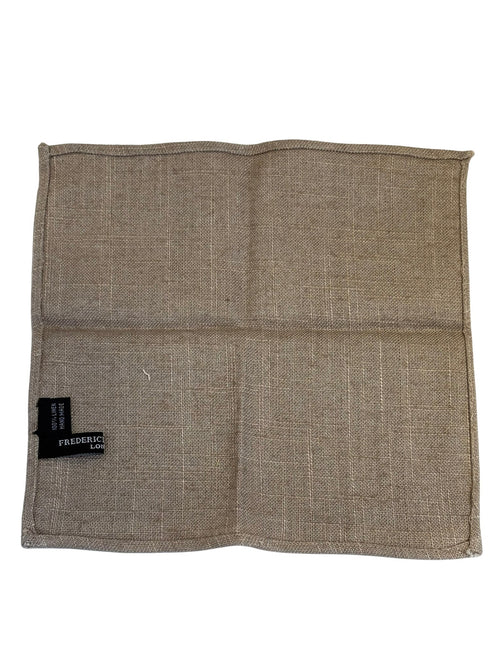 beige sand cream camel textured linen pocket square