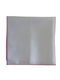 white cotton pocket square with pink edging