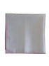 white cotton pocket square with pink edging