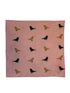 pink cotton pocket square with bird print