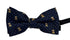 child's navy dark blue bow tie with cute teddy bear design