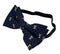 child's navy dark blue bow tie with cute teddy bear design
