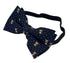 child's navy dark blue bow tie with cute teddy bear design