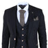 IM32 - Men's Black 3 Piece Tailored Fit Suit