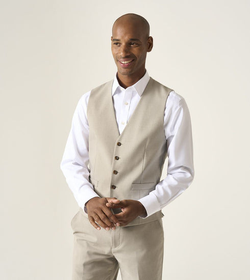 Skopes Caspian Suit Waistcoat For Men in Stone Beige, 34R-62R