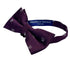 purple bow tie with white blue skull and crossbone design