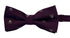 purple bow tie with white blue skull and crossbone design