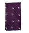purple pocket square with white skull and crossbones design