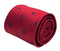 dark red tie with navy blue skull and crossbone design