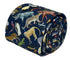 navy blue cotton tie with liberty style jungle animal design