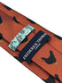 copper burnt orange tie with chicken rooster embroidered design