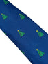 royal blue tie with christmas tree design