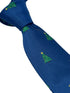 royal blue tie with christmas tree design