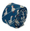 cobalt medium blue linen tie with white goose duck design