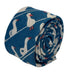 cobalt medium blue linen tie with white goose duck design