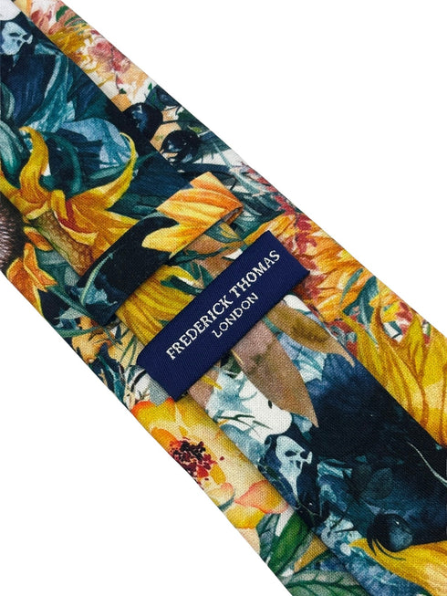 yellow sunflower design cotton tie