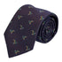 dark indigo purple tie with kingfisher design