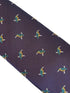 dark indigo purple tie with kingfisher design