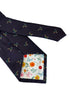 dark indigo purple tie with kingfisher design