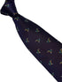 dark indigo purple tie with kingfisher design