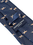 navy dark blue tie with pointer, hunting, hound, gun dog design