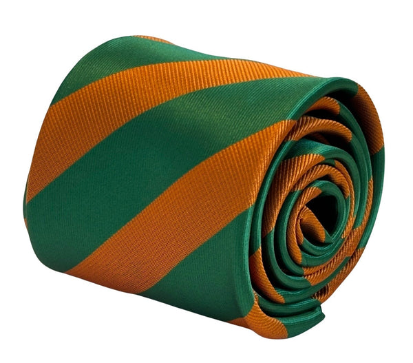 orange and green barber stripe  design tie